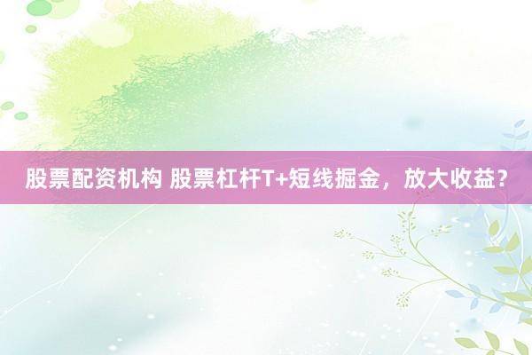 股票配资机构 股票杠杆T+短线掘金，放大收益？