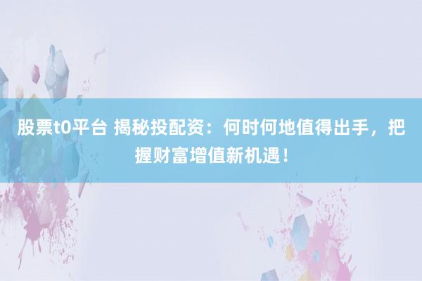 股票t0平台 揭秘投配资：何时何地值得出手，把握财富增值新机遇！