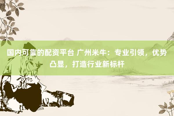 国内可靠的配资平台 广州米牛：专业引领，优势凸显，打造行业新标杆